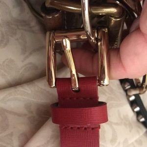 MICHEAL KORS red genuine leather 1” wide 44/45” long NWOT
